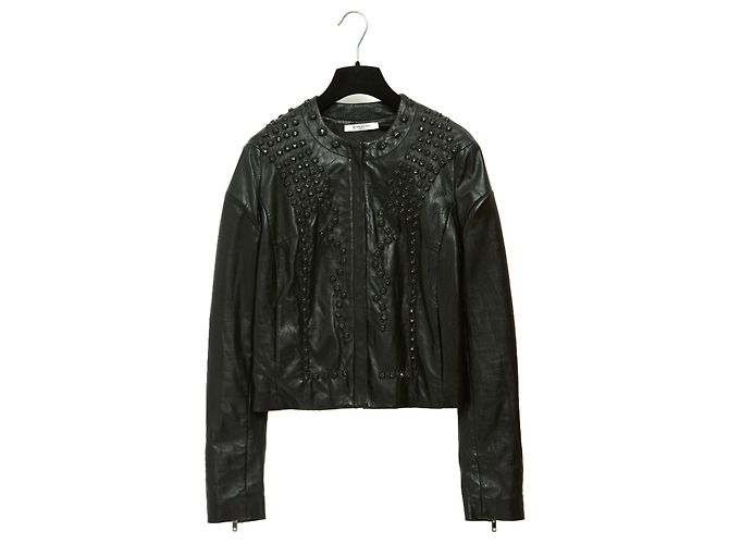 Givenchy SCHWARZES LEDER MIT SCHMUCK FR38