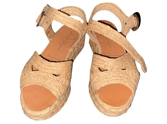 Robert Clergerie raffia sandal Beige