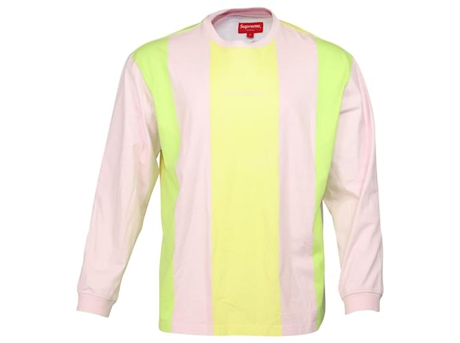 T-shirt a maniche lunghe Supreme Global Standard in cotone rosa stampato  ref.523955