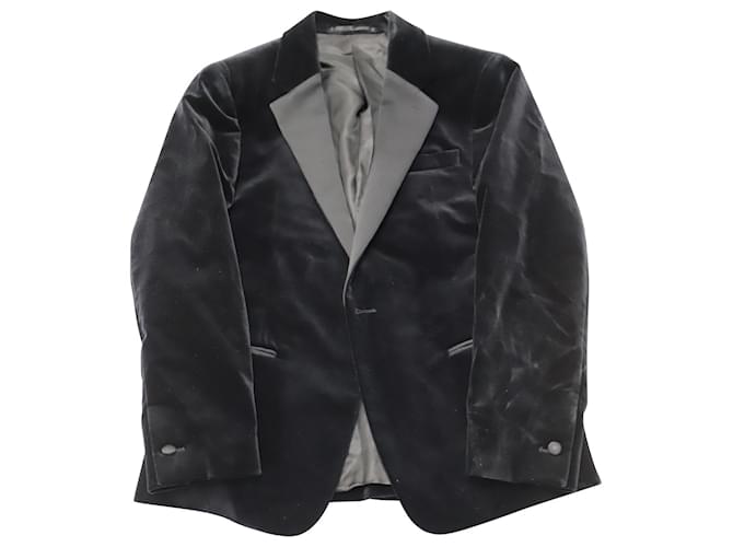 Theory Chambers Velvet Tuxedo Blazer in Black Cotton  ref.523967