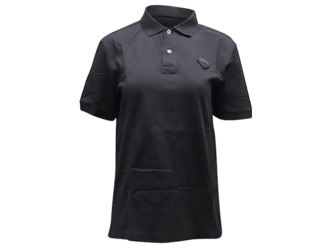  Prada Pique Polo Shirt in Black Cotton  ref.523969