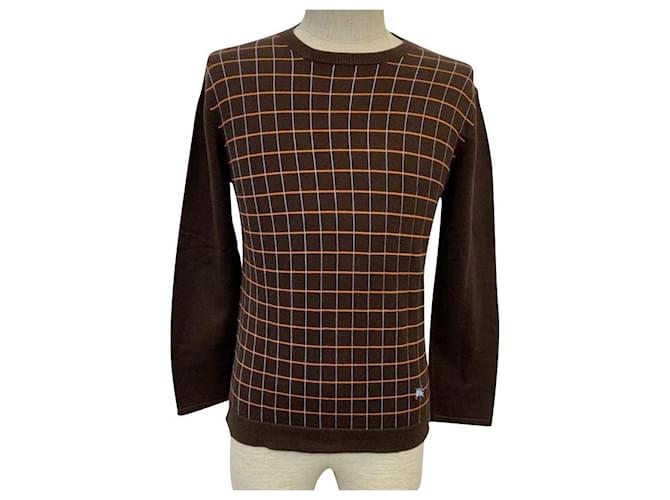 [Used]  Burberry Black Label BURBERRY BLACK LABEL [Notation size: 2] Brown / Brown Check BURBERRY BLACK LABEL Burberry Black Label Long Sleeve Knit, Sweater Knit, Sweater Cashmere  ref.524012