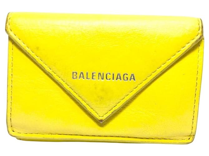 Balenciaga Papier Yellow Leather  ref.524234