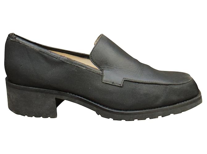 Autre Marque loafers Chasse Croisé p 41 Black Leather  ref.524613