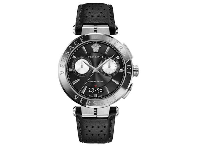 Versace Aion Chrono Strap Watch Metallic  ref.524704