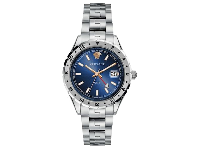 Versace Hellenyium GMT Bracelet Watch Metallic  ref.524740
