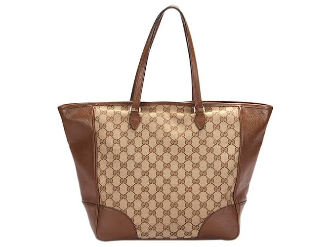 Gucci Brown GG Canvas and Leather Bree Tote Gucci