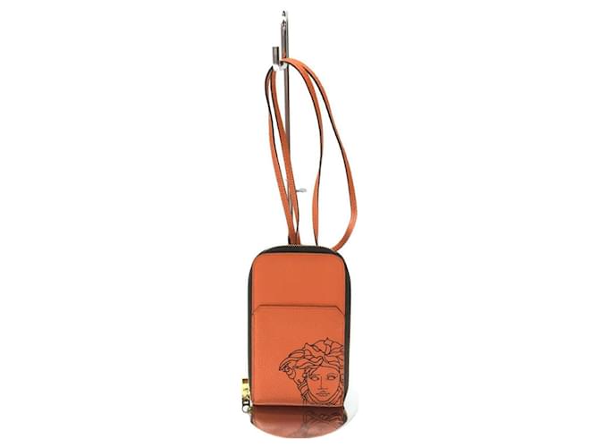 VERSACE 2020 / Neck bag / Shoulder bag / Leather / ORN Orange  ref.524960