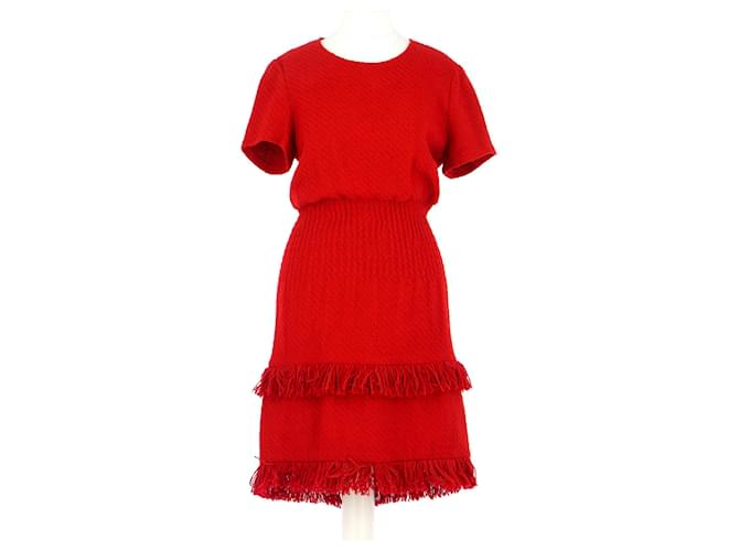 Maje robe Red Cotton  ref.524980