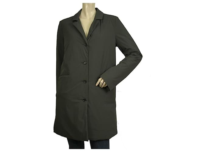 Aspesi Woman's Anthracite Gray Polyamide Padded Collared Jacket Coat size S Dark grey  ref.525020