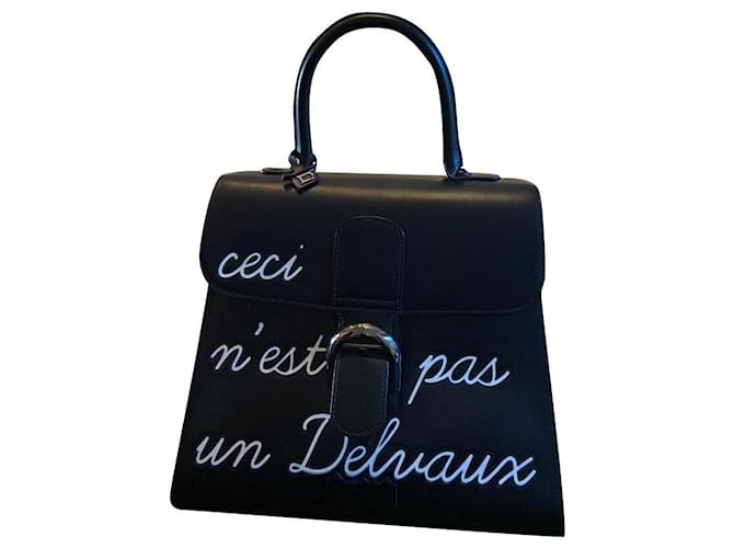 Delvaux Brillant MM L'Humour Black Leather  ref.525035