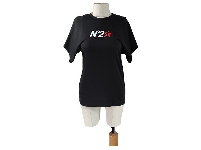 T-shirt in cotone nera No 21 Nero Multicolore