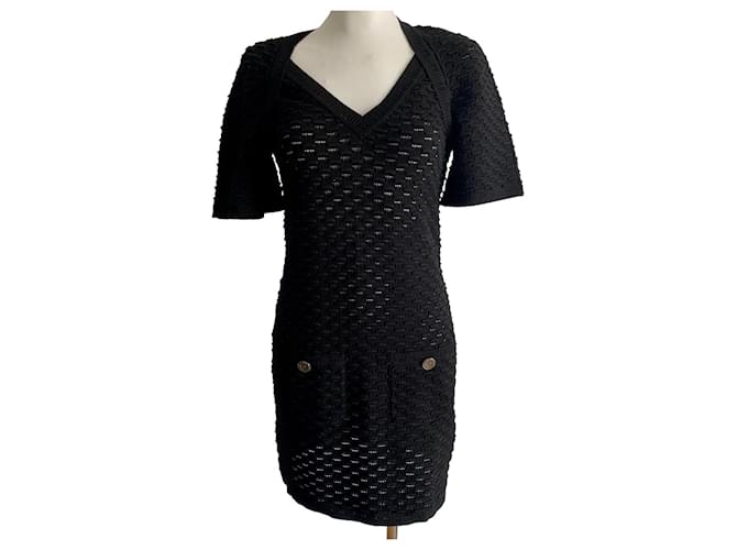 Chanel mini dress Viscose Noir  ref.525173