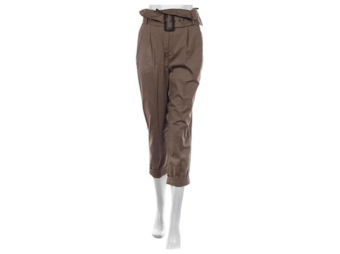Ba&Sh Pants, leggings Brown Cotton Elastane  ref.525202