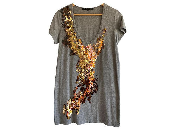 Barbara Bui Grey Sequined Cotton Tunic