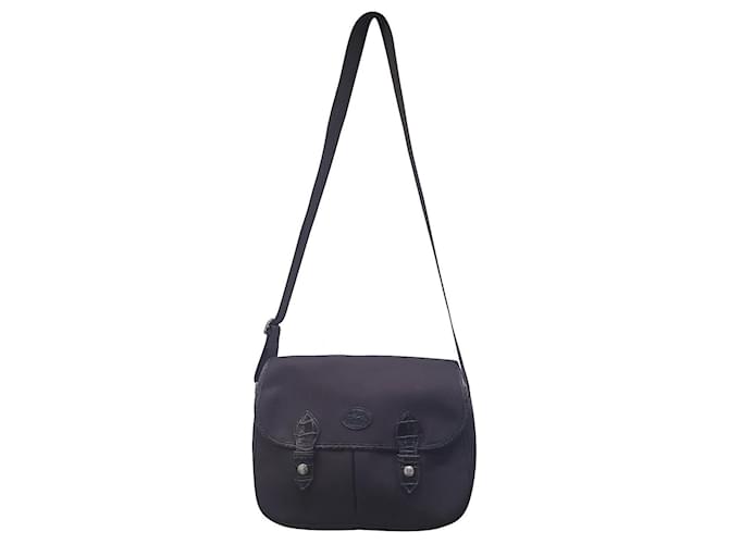 Longchamp satchel shoulder bag Brown Leather Cloth  ref.525344