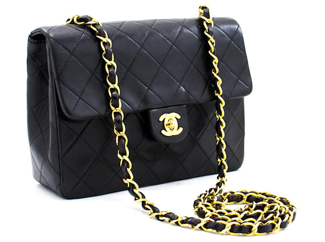 Handbags Chanel Chanel Mini Square Small Chain Shoulder Bag Crossbody Black Quilt