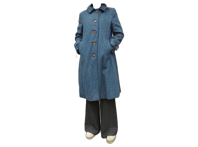 Autre Marque tamanho de casaco vintage 38 Azul Lã Nylon  ref.525762