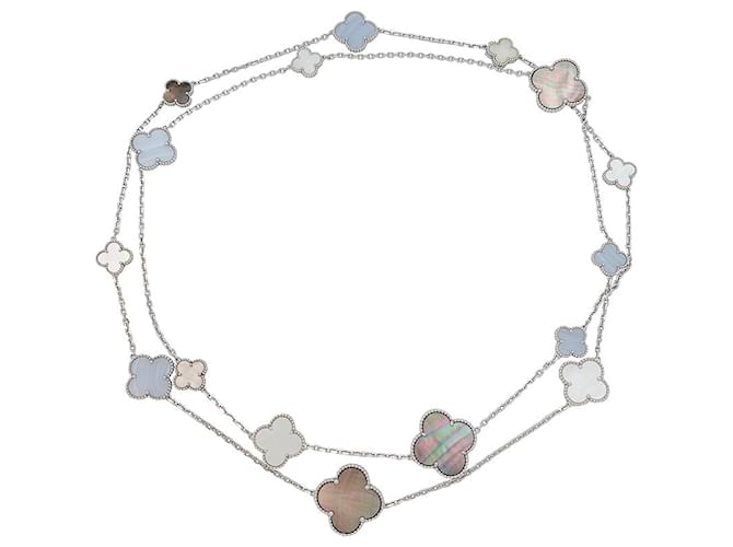 Autre Marque Collar largo Van Cleef & Arpels “Magic Alhambra” en oro blanco, diamantes.  ref.525948