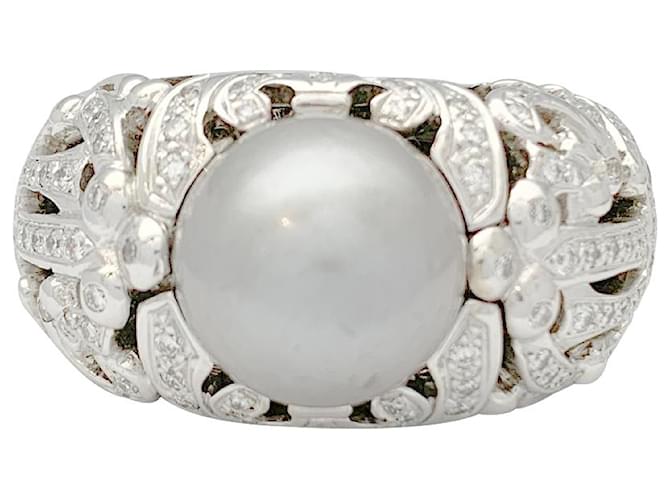 Bague Dior, "Désirée", or blanc, diamants. Perle  ref.525949