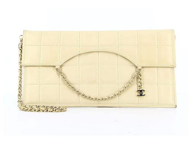 Chanel Beige Clutch Leather  ref.525953