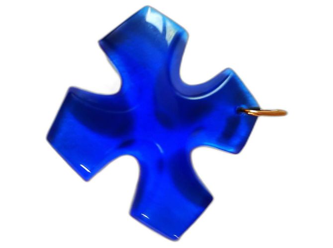 Baccarat croix occitane bleu saphir Bleu foncé
