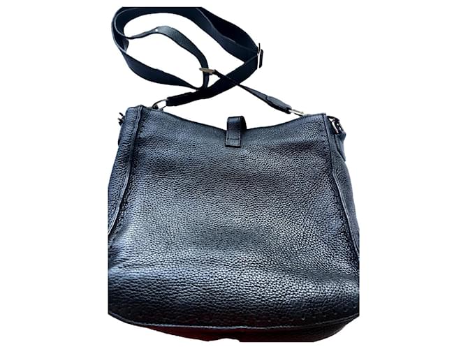 Autre Marque Grained leather shoulder bag Black  ref.525971
