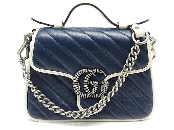 Gucci gg Marmont Mini Chain Bag in Blue