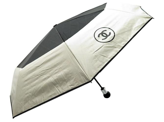 NEW CHANEL UMBRELLA PATTERN BLACK & BEIGE QUILTED + NEW UMBRELLA COVER Cloth  ref.526061