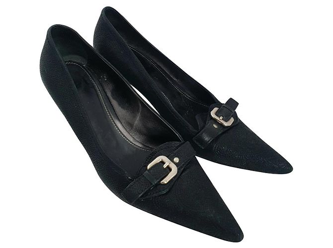 Prada Leather Heels Black Size 39.5