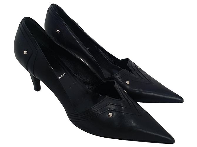 Jil Sander Leder Pumps Schwarz Größe 39.5