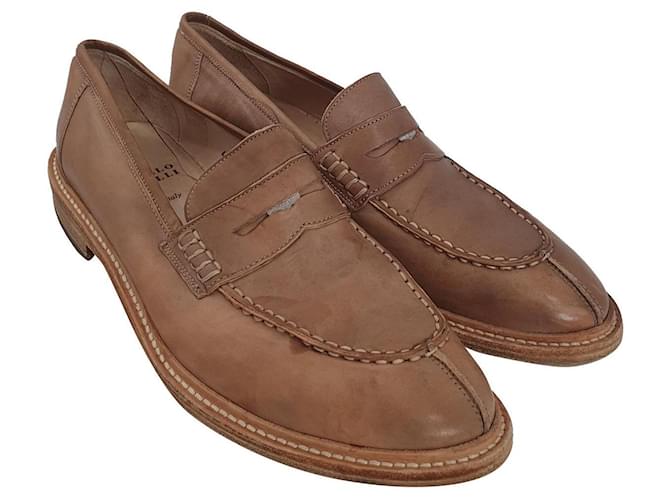 Brunello Cucinelli Loafers Slip ons Brown Leather  ref.526125