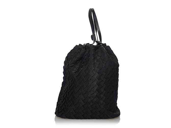 Fendi Black Woven Canvas Backpack Cloth Cloth  ref.526188