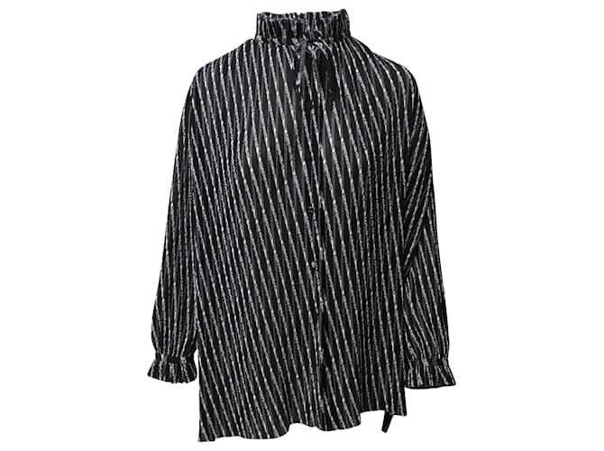 Blusa con estampado de logo plisado eléctrico en poliéster multicolor de Balenciaga  ref.526295