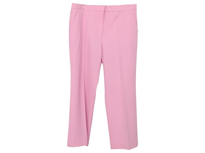 Stella Mc Cartney Stella McCartney Cropped Wide Leg Pants in Pink Wool  ref.526360