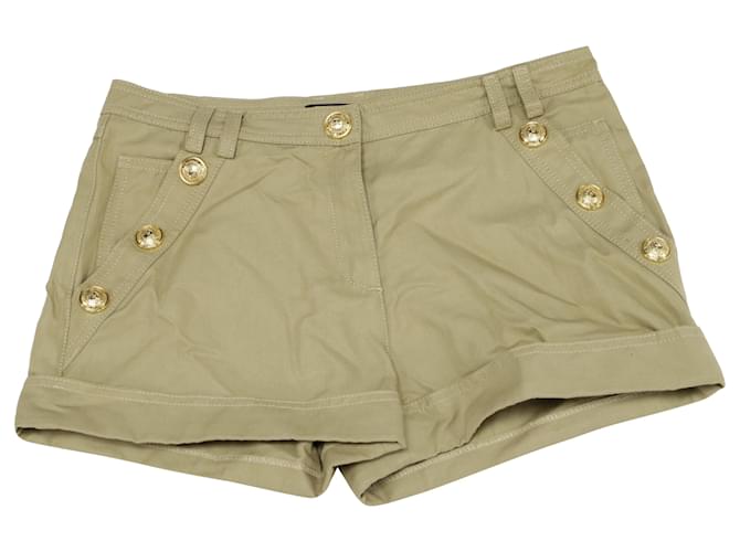 Balmain Mini Shorts em Algodão Bege  ref.526388