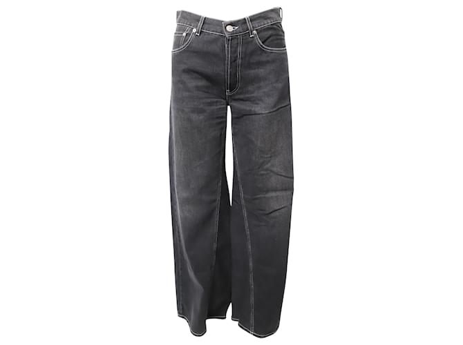 Ganni Flare Jeans em algodão preto  ref.526400