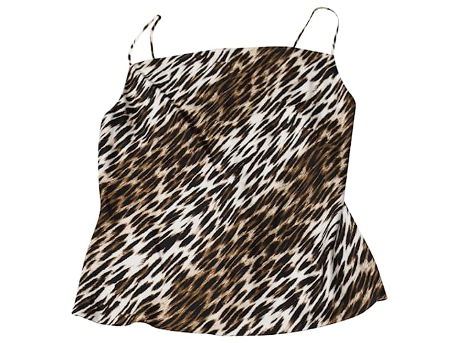 L'Agence L’Agence Kay Cowl Neck Camisole in Animal Print Silk  ref.526432