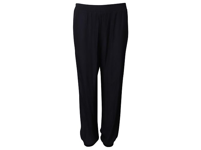 Lanvin Hose mit elastischem Bund aus marineblauem Polyester