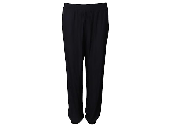Lanvin Elastic Waist Trousers in Navy Blue Polyester  ref.526453