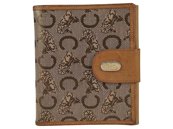 Céline Celine vintage Bi-fold Macadam wallet Beige Cloth  ref.526458