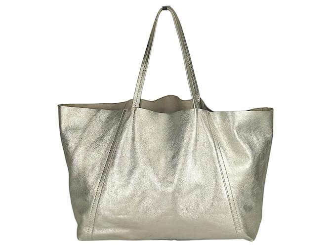 Autre Marque Gianni Chiarini tote Shopper bag in silver leather Silvery  ref.526460