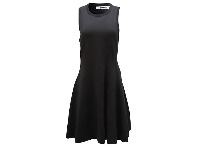 T By Alexander Wang T di Alexander Wang Abito aderente e svasato in rayon nero