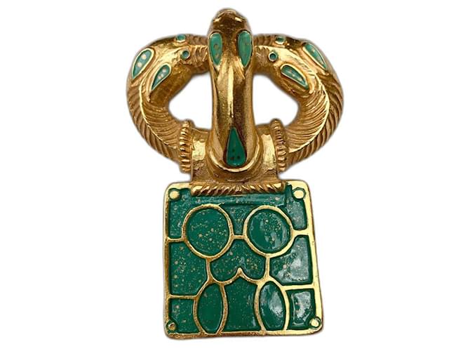 Imposing pendant Burma Paris Turquoise Gold hardware Metal  ref.526934