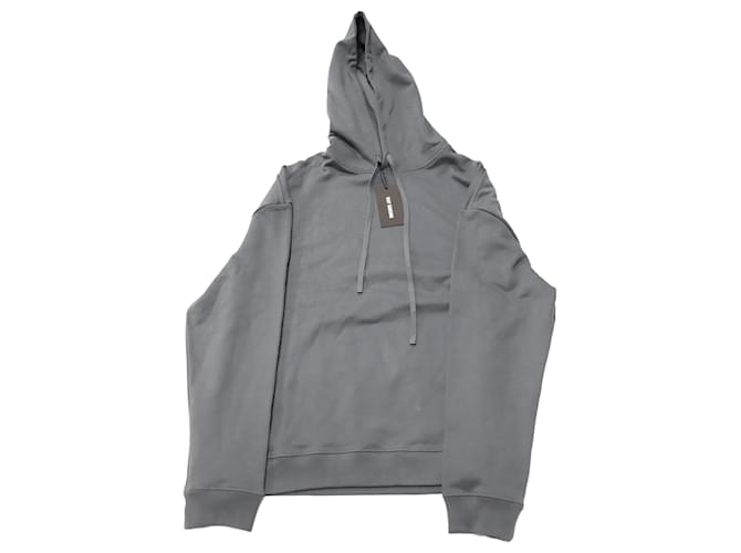 Raf Simons Hoodie with Detachable Sleeves in Grey Cotton  ref.527079
