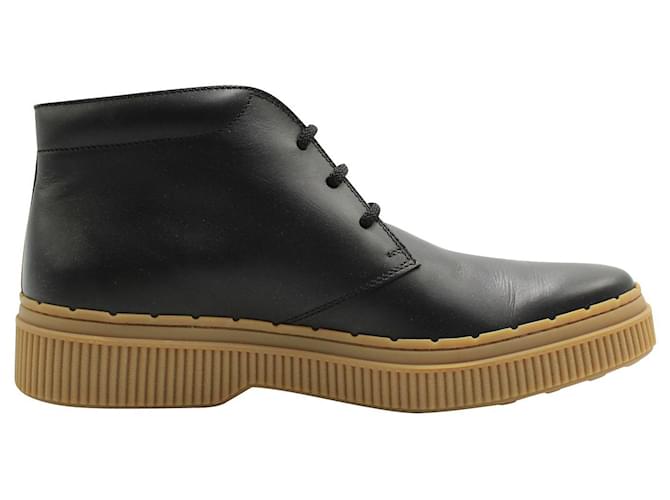 Tod's Sapatos de cano alto de renda preta Preto Couro  ref.527083