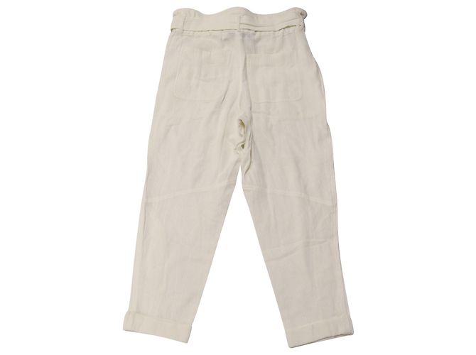 IRO Hose mit hoher Taille aus weißer Baumwolle