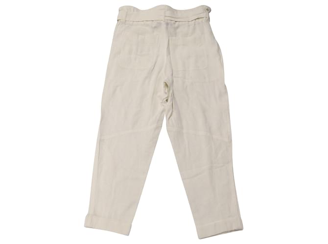 IRO High Waisted Pants in White Cotton  ref.527098