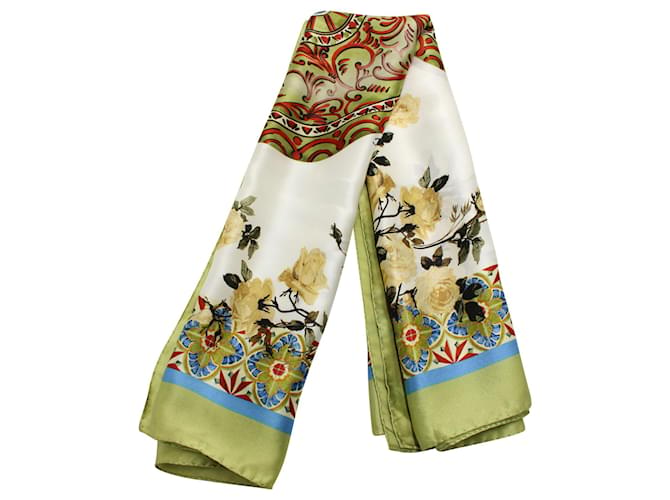Dolce & Gabbana Lenço de seda com impressão colorida  ref.527147