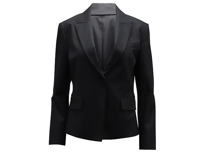 Theory Single-Breasted Blazer in Black Cotton  ref.527149